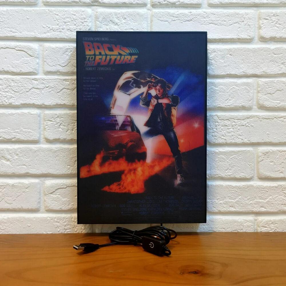 Back To The Future (BTTF) Poster LED Lightbox Fully Dimmable & Powered by USB - FYLZGO Signs