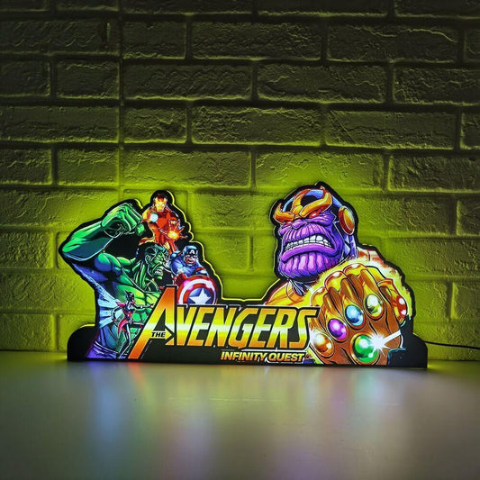Avengers Infinity Quest Pinball Top LED Light Box Boost your gaming XP - FYLZGO Signs