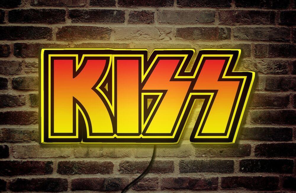 KISS Logo LED Lightbox Rock the Night with Legendary Band Powered by USB - FYLZGO Signs