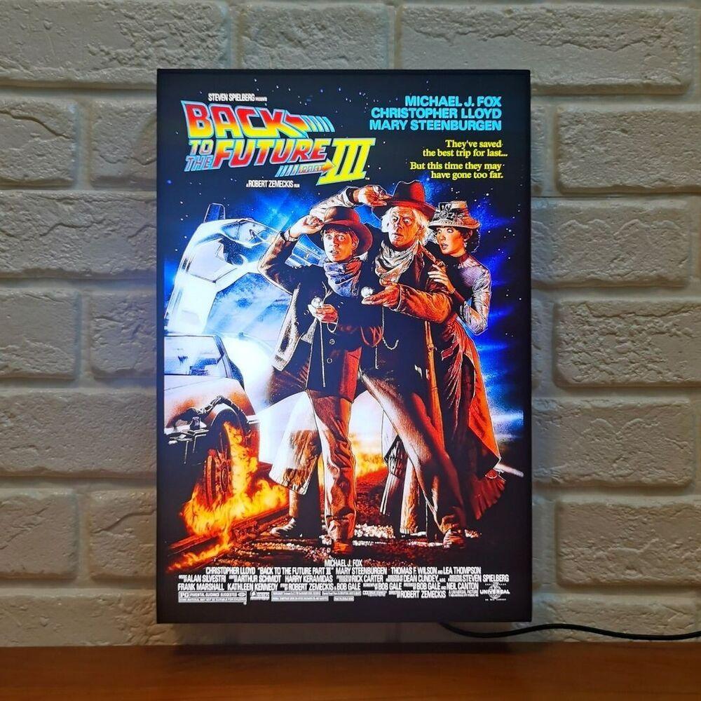 Back to the Future 3 Retro Poster LED Light Box (BTTF 3 Light Box) Full Dimma - FYLZGO Signs