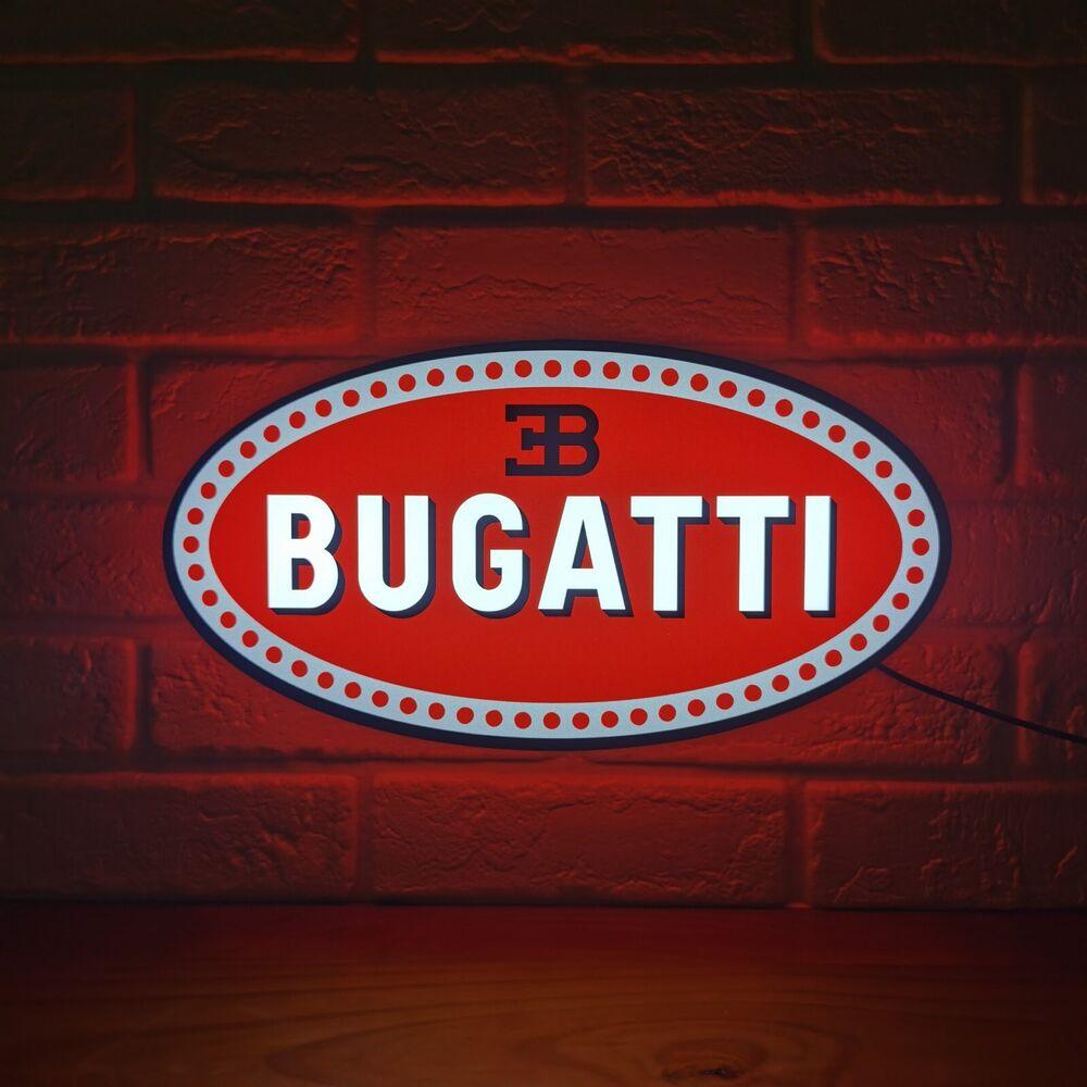 Bugatti LED Light Box USB Power Supply Luxury Car Decor Great Gift for Car Lovers - FYLZGO Signs