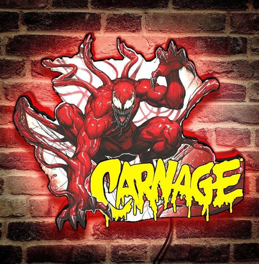 Menacing Carnage LED Sign Dimmeable USB Powered - FYLZGO Signs
