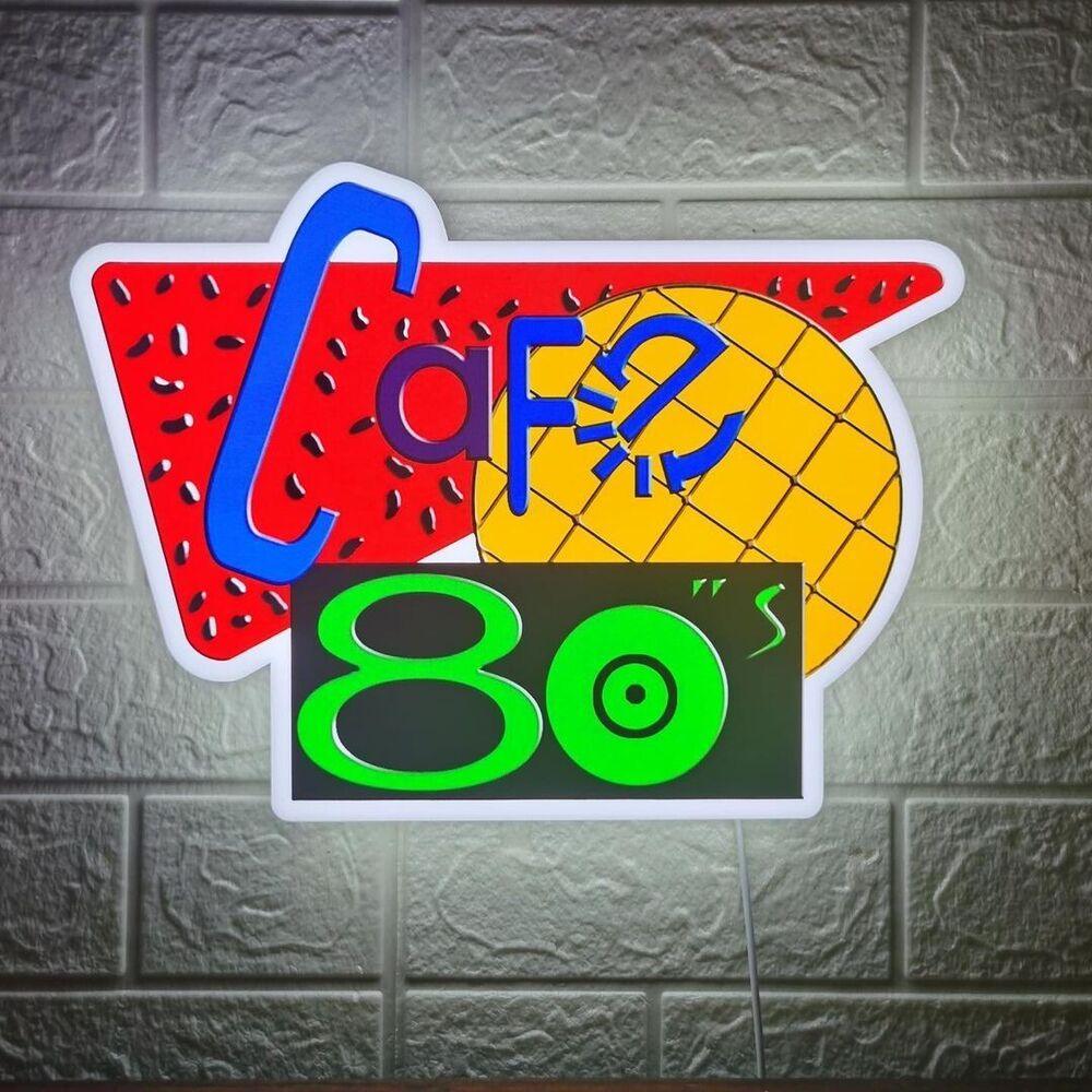 Cafe 80s 3D Printed LED Sign Powered by USB Back to the Future For the True Fans - FYLZGO Signs