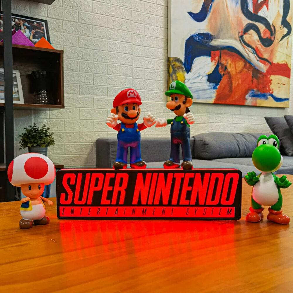 SNES Video Game Lightbox Led Light Great for Gaming Room Decor Nintendo Sign for Man Cave