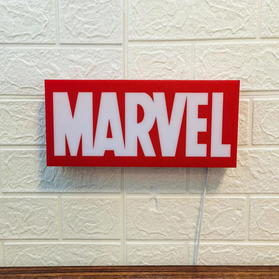 Marvel Logo LED Sign Marvel gifts for men Superhero bedroom decor Man Cave - FYLZGO Signs