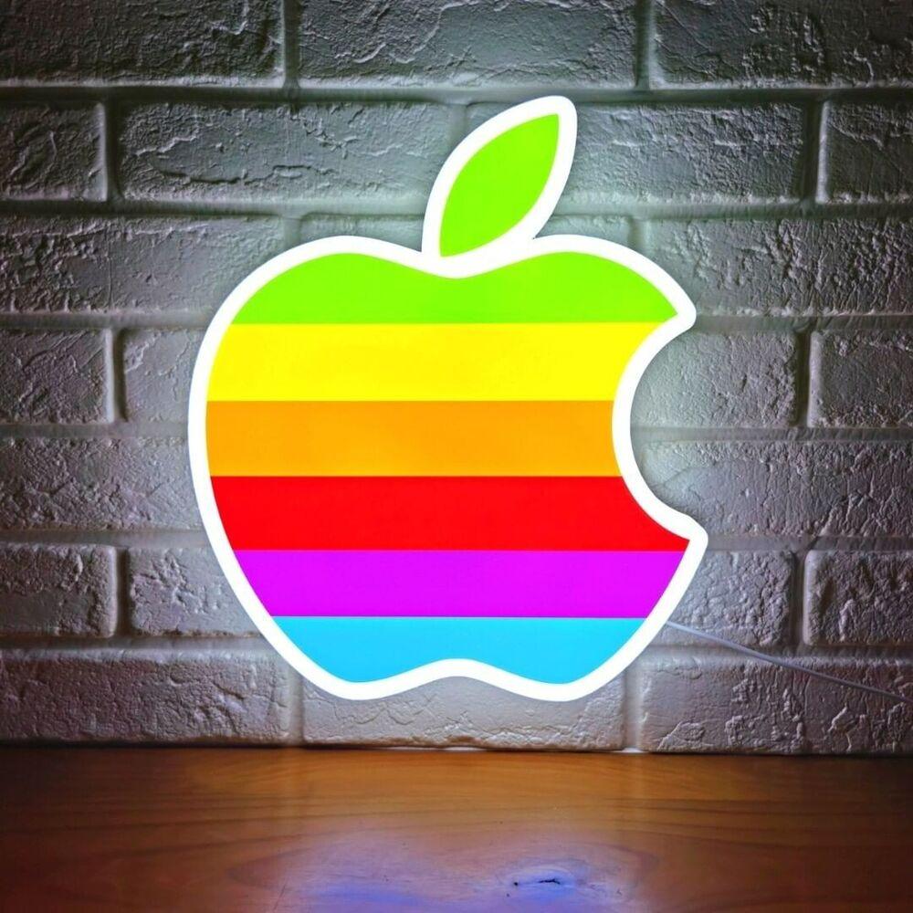 Vintage Apple Logo 3D Printed LED Lightbox Powered by USB and with dimming - FYLZGO Signs