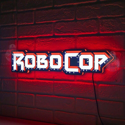 Robocop LED light box-dimmable and USB powered-Home theater, Man Cave logo - FYLZGO Signs