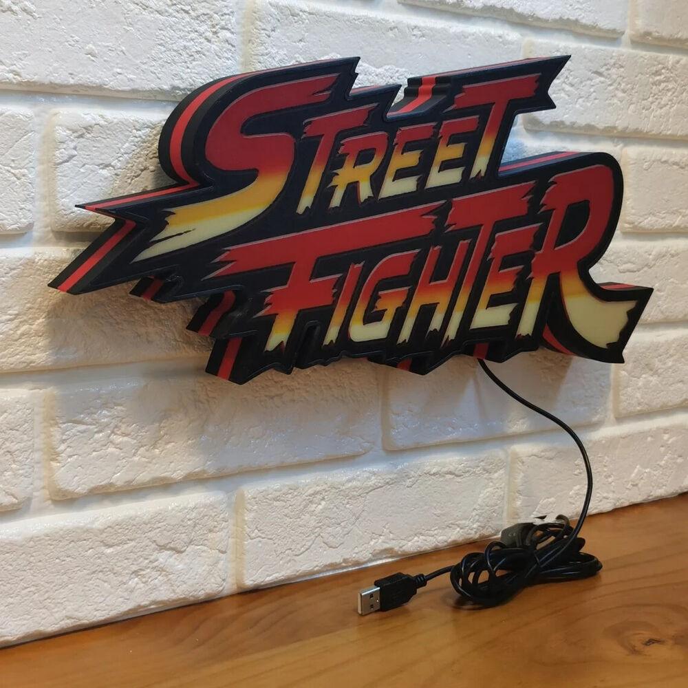 Street Fighter LED Lightbox Powered by USB & Full Dimmable 3D printed LED Sign - FYLZGO Signs