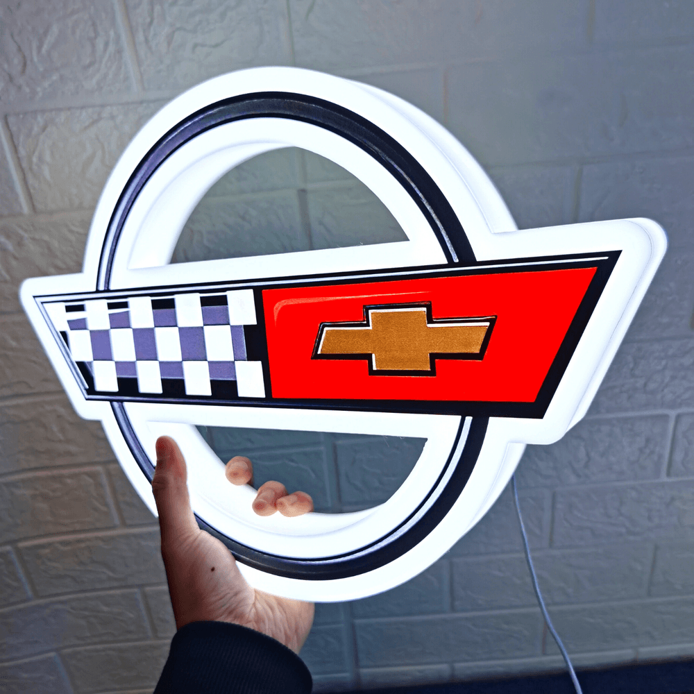 Corvette LED Logo Lamp High-Quality Car Decor Great Gift for Enthusiasts - FYLZGO Signs