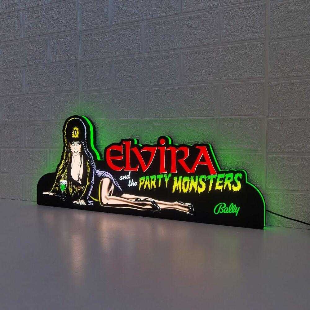 Rare Elvira's Party Monsters Pinball Topper LED Lightbox USB Dimmer - FYLZGO Signs