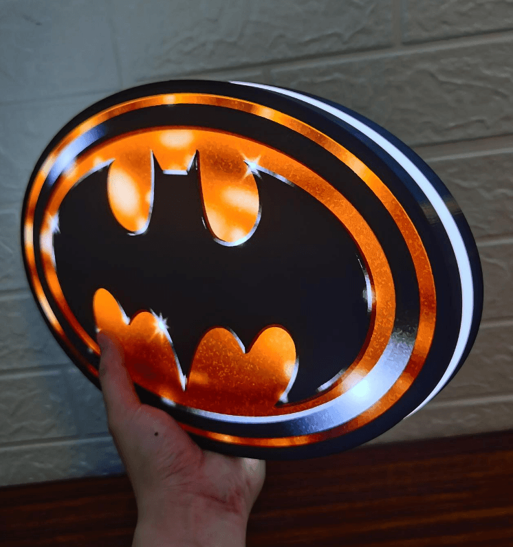 Batman 1989 Logo classic 3D Printed Light Box Fully Dimmable Great For Night Light - FYLZGO Signs