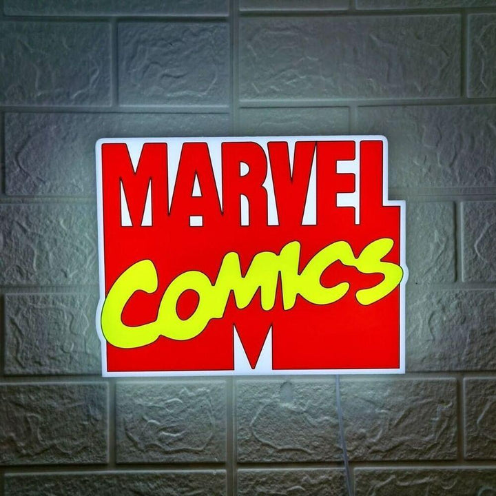 Marvel Logo LED Sign Marvel gifts for men Superhero bedroom decor Man Cave - FYLZGO Signs