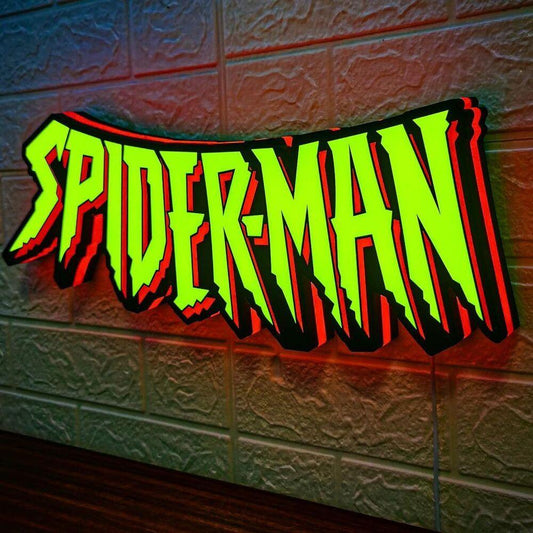 Spider-Man Logo 3D Lightbox Print Powered by USB Band Dimm Wall Art Decor Man's Cave - FYLZGO Signs