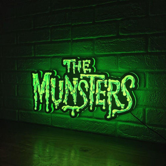 The Munsters Logo LED Lightbox Fully Dimmable & Powered by USB - FYLZGO Signs