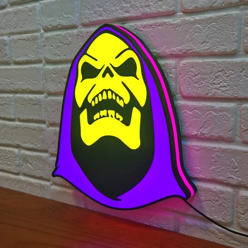 MOTU Skeletor LED Sign He-Man and The Masters Of The Universe Made by 3D Printer - FYLZGO Signs