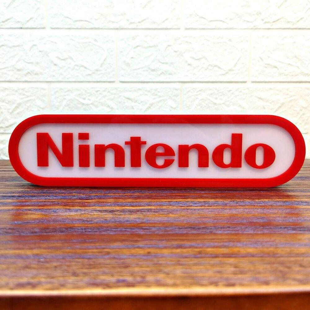 Classic Nintendo Logo LED Light box 3D printed USB powered dimmable - FYLZGO Signs