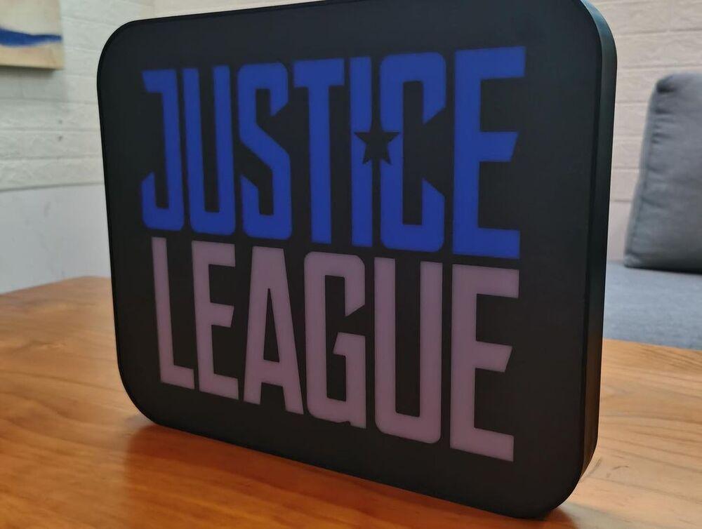 Justice League 3D Printed LED Lightbox Sign Wall Art Decor fan cave - FYLZGO Signs