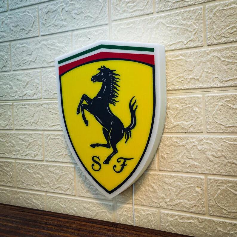 Ferrari Badge LED Lamp Perfect for Car Enthusiasts and Collectors - FYLZGO Signs