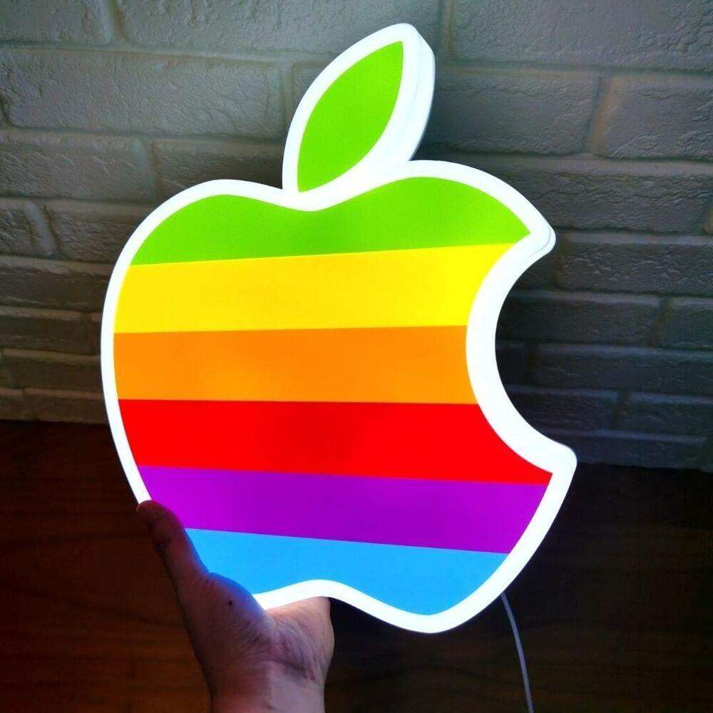 Vintage Apple Logo 3D Printed LED Lightbox Powered by USB and with dimming - FYLZGO Signs