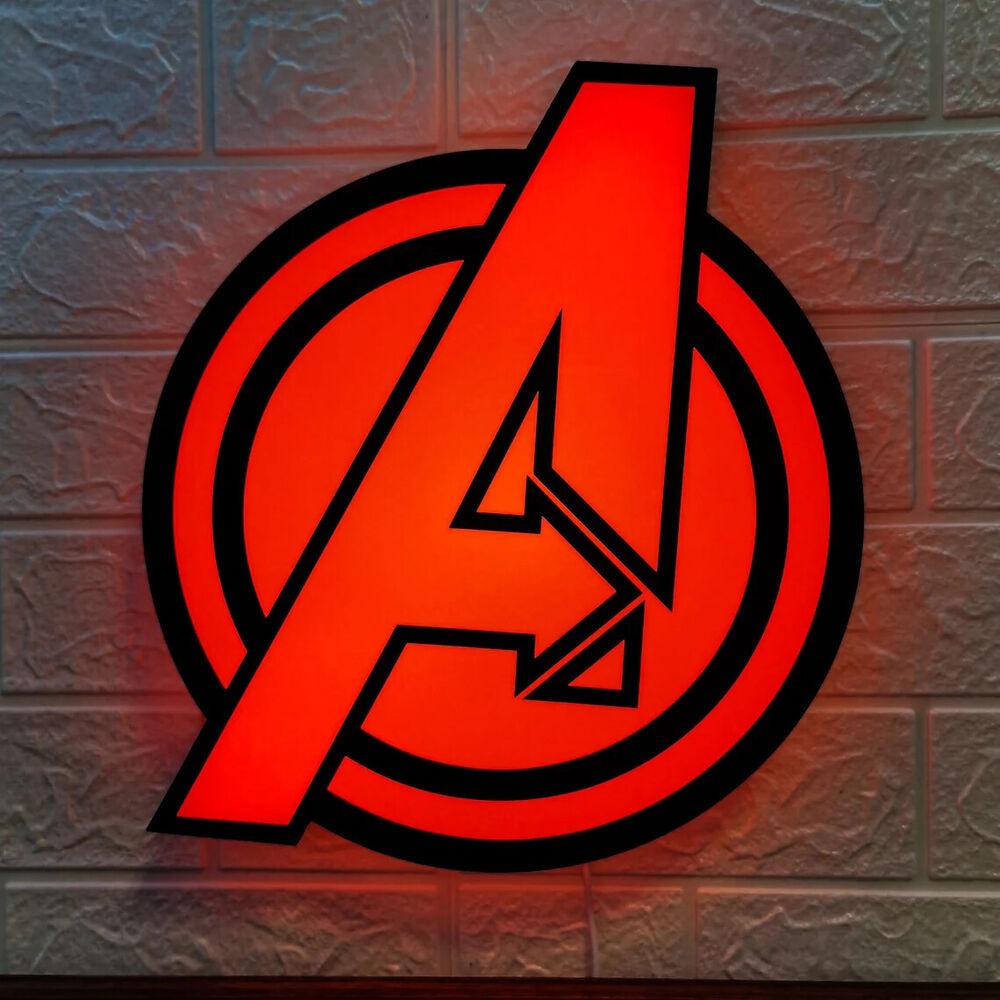 Marvel Logo LED Sign Marvel gifts for men Superhero bedroom decor Man Cave - FYLZGO Signs