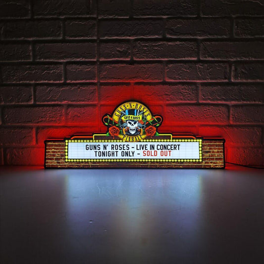 Rare Guns N' Roses LED Lightbox Pinball Top Rock Your Game - FYLZGO Signs