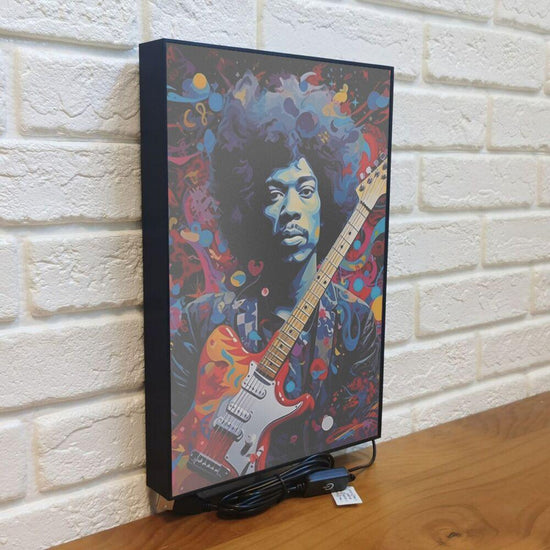 Luminous Canvas LED Lightbox Captivating Portrait of Colorful Jimmy Hendrix - FYLZGO Signs