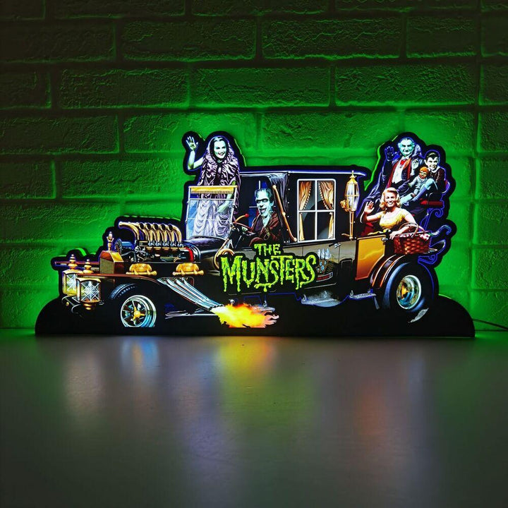 The Munsters Pinball Top LED Light Box Classic Spooky Trinket for Your Game - FYLZGO Signs