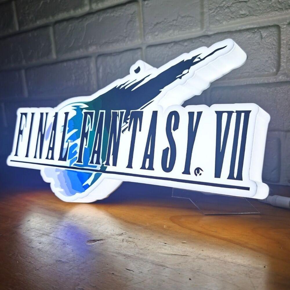 Final Fantasy VII 3D Printed LED Lightbox Sign Wall Art Decor fan cave - FYLZGO Signs