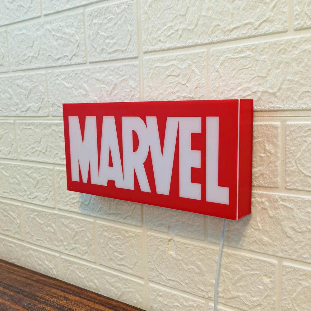 Marvel Logo LED Sign Marvel gifts for men Superhero bedroom decor Man Cave - FYLZGO Signs