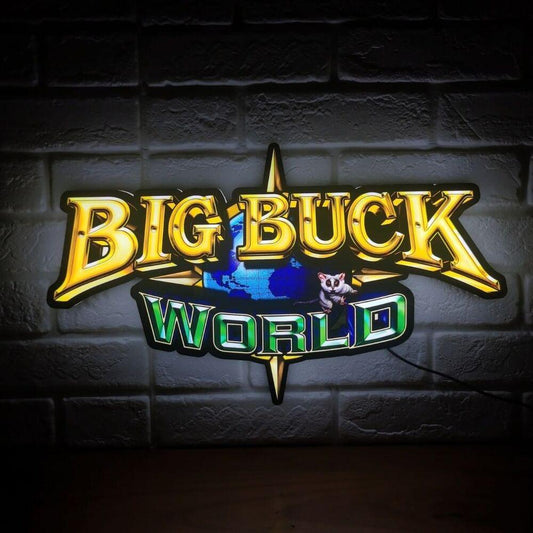 Big Buck World Vintage 3D Printed LED Lightbox Sign Wall Art Decor fan cave - FYLZGO Signs