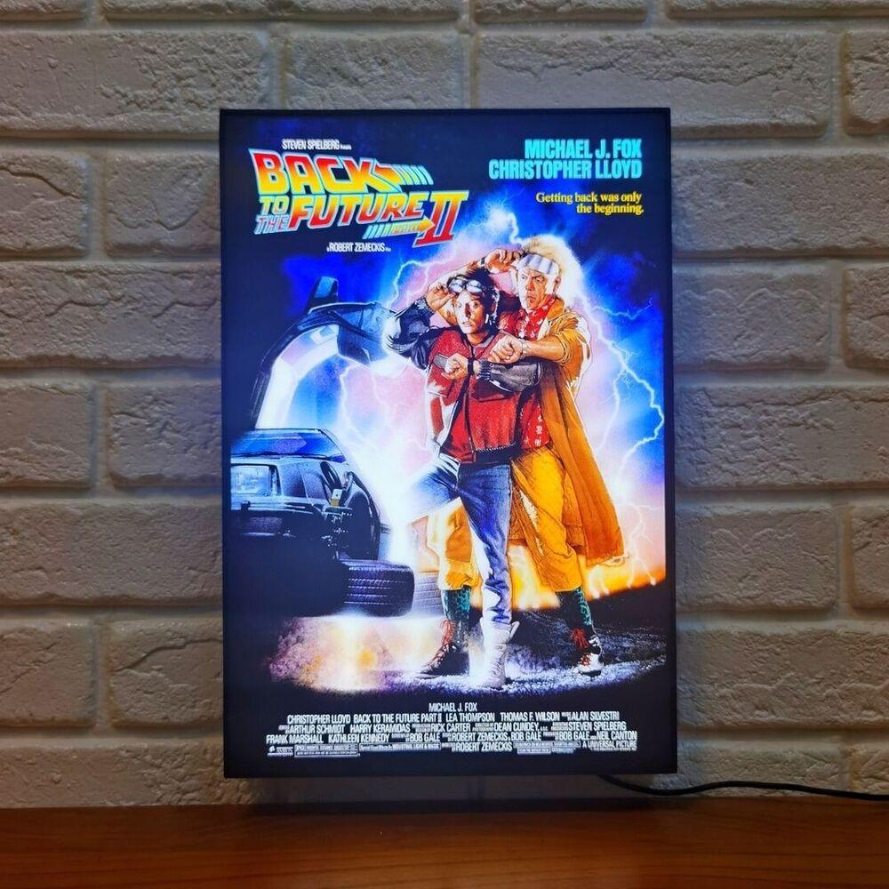 Back to the Future 2 Retro Poster LED Light Box (BTTF 2 Light Box) Full Dimma - FYLZGO Signs