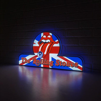 Rare Rolling Stones Pinball Top LED Light Box with Iconic Tongue Logo! - FYLZGO Signs