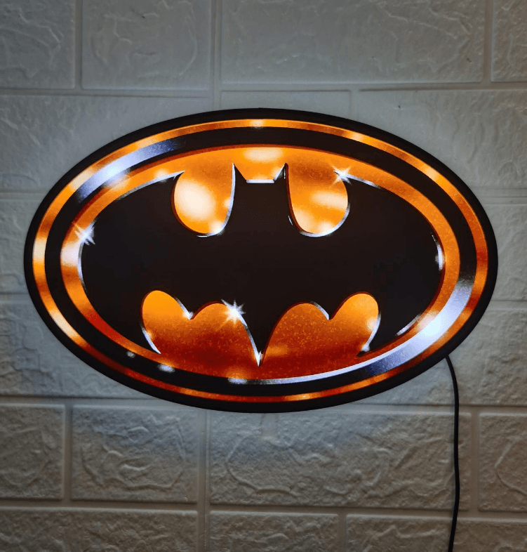 Batman 1989 Logo classic 3D Printed Light Box Fully Dimmable Great For Night Light - FYLZGO Signs