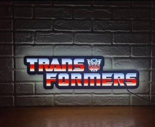 Transformers retro 3D printed LED light box logo wall art decorative fan cave - FYLZGO Signs