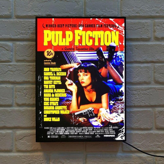 Pulp Fiction Movie Poster LED Lightbox Fully Dimmable USB Lightbox Powered - FYLZGO Signs