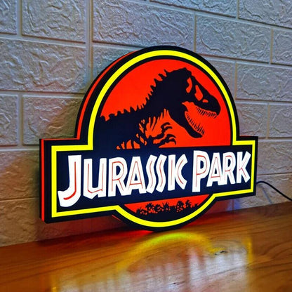 Jurassic Park The Lost World Sign LED Light Box 3D Printed Fully Dimmable - FYLZGO Signs