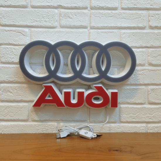 Audi LED Logo Lamp High-Quality Car Decor Great Gift for Audi Enthusiasts - FYLZGO Signs