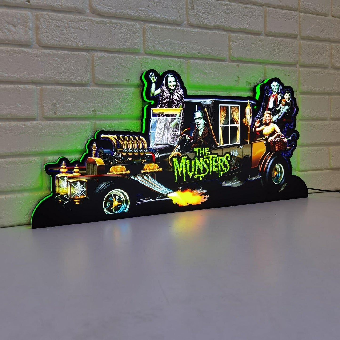The Munsters Pinball Top LED Light Box - Classic Spooky Trinket for Your Game