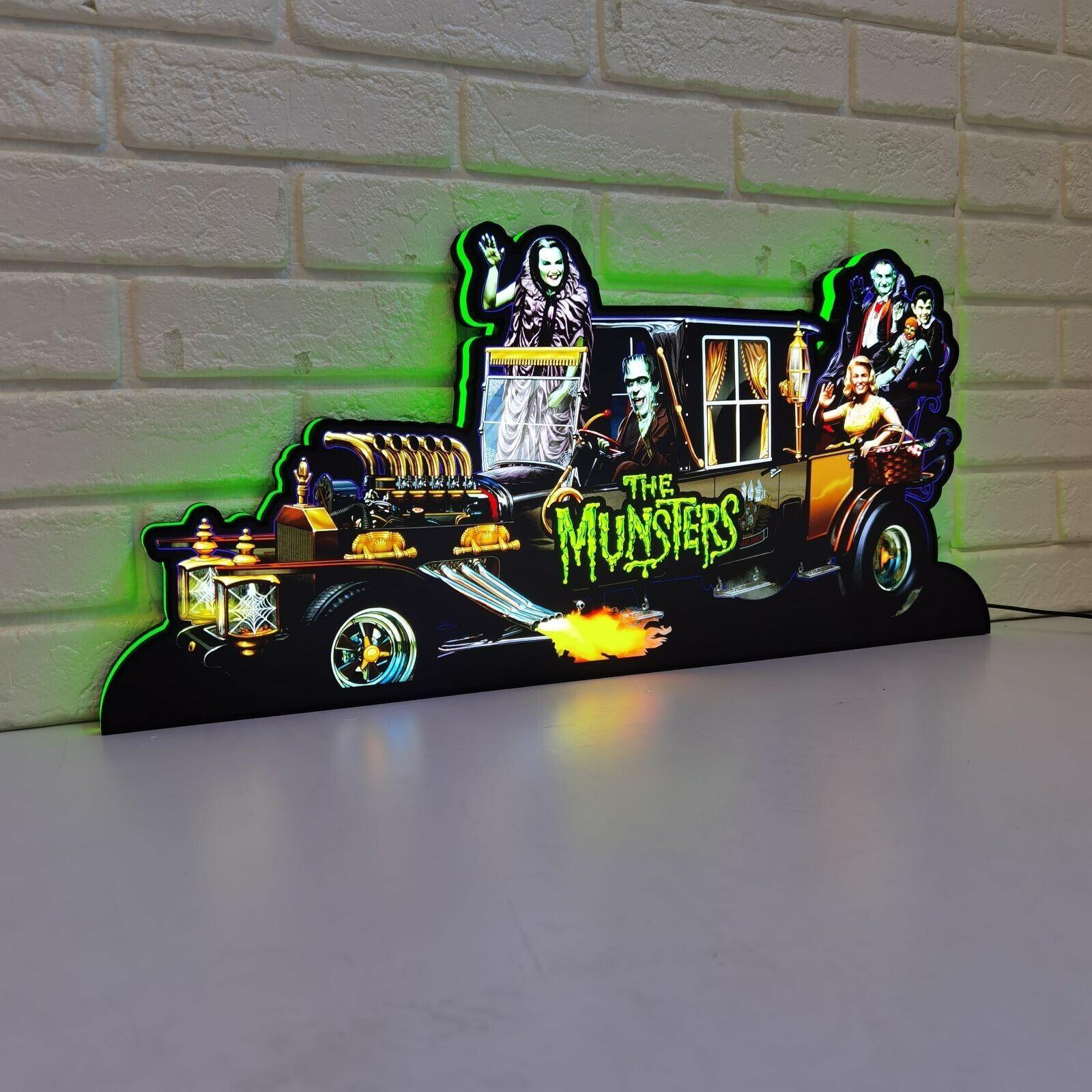 The Munsters Pinball Top LED Light Box Classic Spooky Trinket for Your Game - FYLZGO Signs