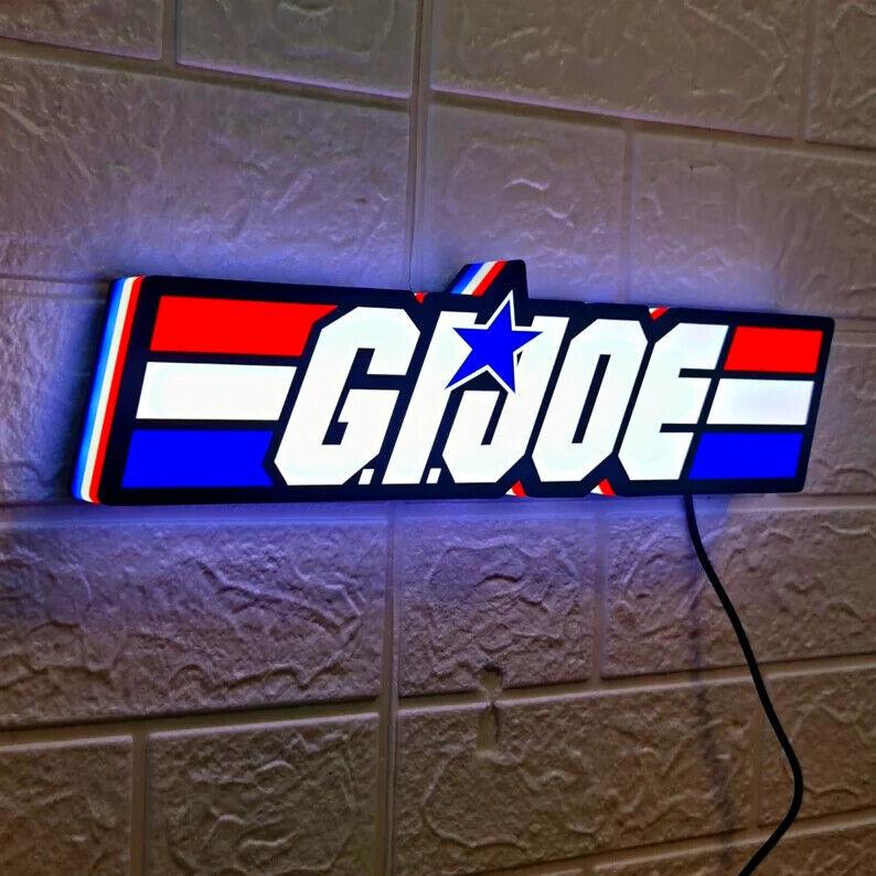G.I. Joe Sign and Cobra G.I. Joe 3D Printed Lightbox Sign 3D Printed LED Sign G.I. Joe Decoration - FYLZGO Signs