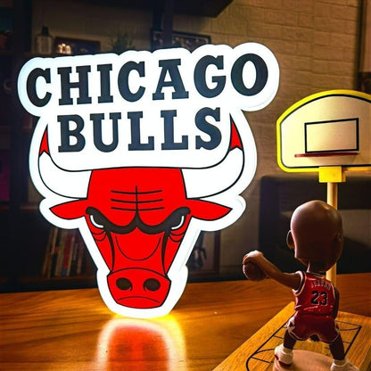 NBA Chicago Bulls Logo LED Light Box USB Power Logo LED Logo - 3D Printing - FYLZGO Signs
