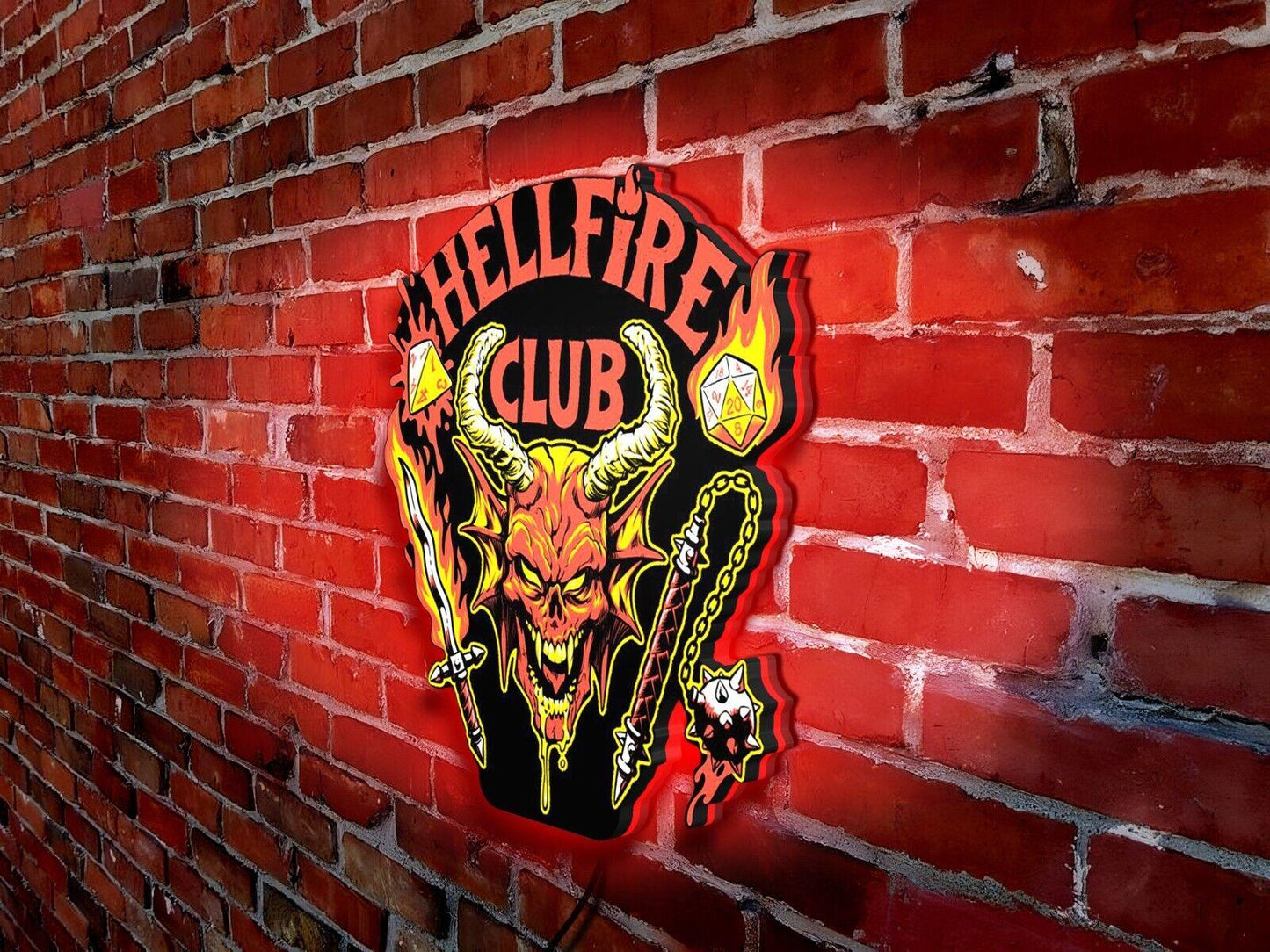 Hellfire Club Logo LED Lightbox Stranger Things Dimmeable USB Powered - FYLZGO Signs