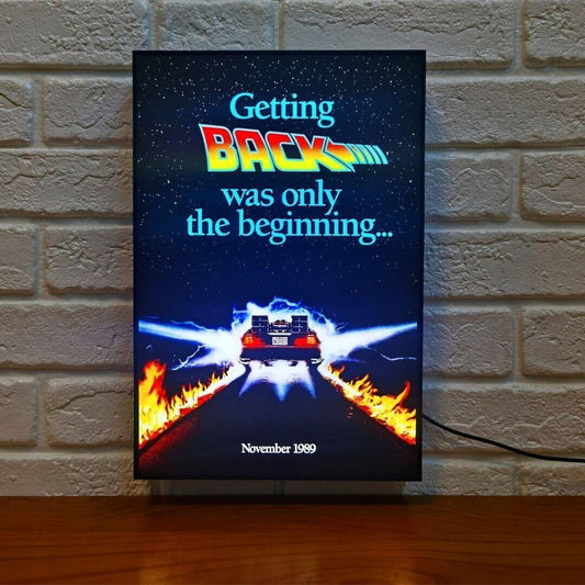 Back to the Future Movie Poster LED Light Box (BTTF LED Light Box) | Complete Dimmabl