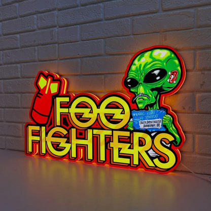 Custom Foo Fighters Pinball Top LED Light Box Rock 'n' Roll Fun - FYLZGO Signs