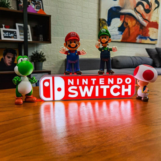 Nintendo Switch Logo 3D Printed LED Lightbox Sign Wall Art fan cave - FYLZGO Signs