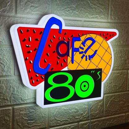 Cafe 80s 3D Printed LED Sign Powered by USB Back to the Future For the True Fans - FYLZGO Signs