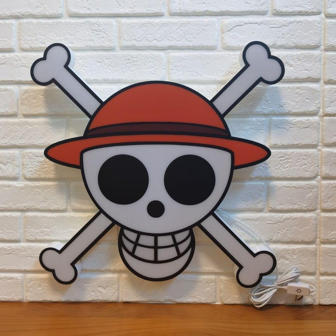 One Piece Luffy Logo LED Lamp Dimmable & USB Powered 3D Light Box Perfect for anime fans - FYLZGO Signs