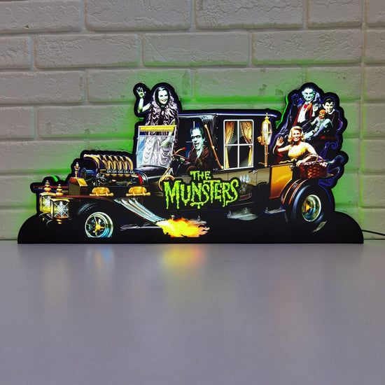 The Munsters Pinball Top LED Light Box Classic Spooky Trinket for Your Game - FYLZGO Signs