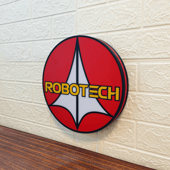 Robotech Logo LED Light box Cool 3D Print Lightbox Illuminate your space with sci-fi style - FYLZGO Signs