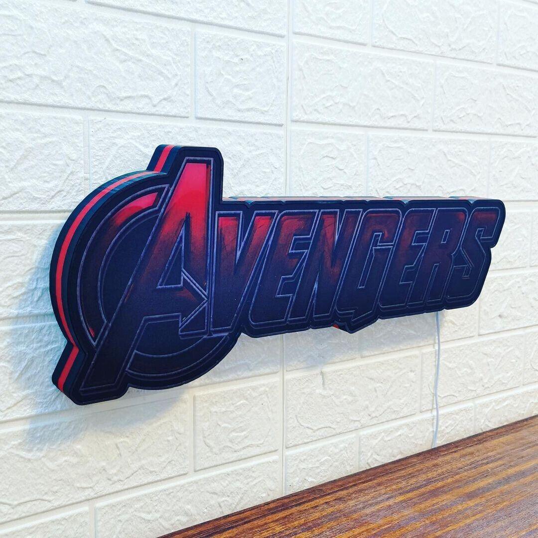 Avengers Logo LED Light Box Superhero Marvel Decoration Dimmable USB Powered - FYLZGO Signs